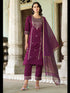 Purple Viscose Rayon Pant Suit 189468